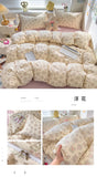 Class A Double Yarn Bedding Set Quilt Comforter Duvet Cover Set Printed Cotton Bedspread Skin Friendly Breathable Four-Piece Set
