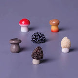 6/12 Pack Simulated Small Mushroom Resin Pendant DIY Handcrafted Jewelry Accessories for Keychain Desktop Ornaments Making