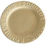 Korean Gentle Cream Ceramic Dessert Plate Antique Relief Letter Fruit Salad Plates Western Food Steak Afternoon Tea Cake Dishes