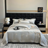 100% Egyptian Cotton Flowers Butterfly Embroidery Luxury Bedding Set Duvet Cover Set Bed Sheet Or Fitted Sheet Pillowcases 4Pcs