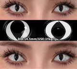 1 Pair Cosplay Crazy White Contact Lenses Colored Contact Lenses Anime Makeup Black Eye Lenses Yearly Halloween Lenses