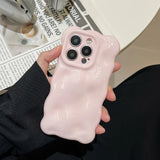 Lovely Pink 3D Bubble Gloss Silicone Shockproof Phone Back Cover Fundas Case For iPhone 11 12 13 14 15 16 Pro Max Plus Coque