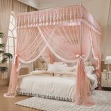 Boutique Embroidery Mosquito Net for Summer with Bracket Palace Bed Curtain Tent for Girls Bedroom Home Decor