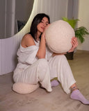 White Ball Throw Pillow Cushion for Sofa Cute Modern Chic Boho Style Round Pillow Super Soft Spherical Farmhouse Pillow