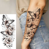 1 Sheet Beautiful Butterfly Flowers Temporary Tattoos For Women Girls Waterproof Fake Tattoos Floral Animals Temp Tatoo Stickers