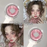 2PCS Fashion Makeup Beauty Colored Contact Lenses for Eyes Degree Myopia Red Eye Soft Anime Cosplay Pink Contact Lens