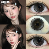 1 Pair Colored Contacts Lenses with Myopia 0 to -8.00 Degree Large Eyed Black Lenses Soft Korean Lenses Natural Lenses