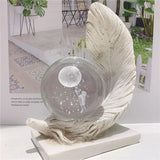 Natural crystal mineral balls, crystal feathers, resin display stands for home decoration