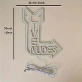 Live Nudes Neon Sign for Wall Decor, Girl Neon Light, Purple Neon Signs, USB Powered LED Neon Lights Dimmable for Man Cave, Bedroom, Hotel, Party
