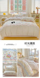 100% Cotton Bedding Set Soft Skin-friendly Four Piece Set Single Couple Flower Printed Comforter Duvet Cover Set for Adults Kids