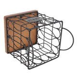 Large Capacity Coffee Pod Holder Wooden Base Countertop Design Coffee Capsule Storage Basket Metal Wire Mesh Space Saving
