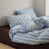 Ikeehome  Mixed Color Cotton Bedding Set Plain Cotton Waed Fabric Color Woven Design Dormi Tee Piece Set Pure Cotton Bed Canopy