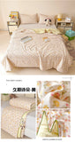 Washed Cotton Printed Summer Quilt Air Conditioner Thin Quilt Machine Washable Lightweight Single Double Bedding Soft Breathable
