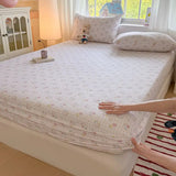 Spring/Summer 2025 Single Item Bed Hat Class A Cloud-sensing Cotton Double-layer Yarn Mattress Cover Printed Cartoon Bedspread