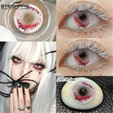 New Vampire Red Lens for Eyes Halloween Colored Contact Lenses Demon Cosplay Wihite Softlens Anime Party Makeup Lenses