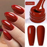 10ml Red Series Gel Nail Polish Winter Dark Red Glitter Nail Art Varnish Semi Permanent Soak Off UV LED Gel
