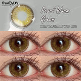 1 Pair Pearl Warm Series Colored Contact Lenses Natural Brown Pupils Eyes Contact lenses Blue Soft Contacts 14.20mm