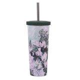 830ML Large Hole Thermos Cup With Straw And Pattern,Mug,Double Layer Stainless Steel Vacuum Flasks,Portable Insulated Water Cup