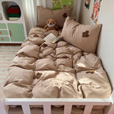 New Class A Cartoon Pure Cotton Four-Piece Set Student Small Fresh Dormitory Quilt Cover Bed Sheet Three-Piece Set