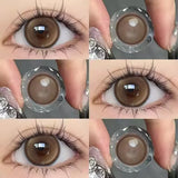 2PCS Myopia Eye Brown Lenses Contact Lenses for Eye Natural Brown Pupils Beauty Cosmetic Contacts Color Lenses Yearly