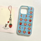 Strawberry Pattern Addition and Subtraction + Lanyard Mobile Phone Case Suitable for Apple for Iphone16Promax Case/For Iphone15Promax Case/14Pro Case/13 Iphonecase/Fashionable Women's Mobile Phone Case/Simple Mobile Phone Cas
