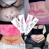 5Pcs Set sexy Temporary Tattoo Sticker Love Sexy Succubus Tattoo Cover Scars Temptation Pink Waist Lasting Fake Tattoo for Women