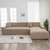 Water-resistant Thicken Sofa Cover 1/2/3/4 Seaters Leaf Jacquard Solid L Shaped Slipcover Elastic Full Wrap Corner Couch Cover
