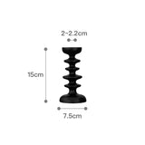 Black Geometric Solid Wood Candle Holder Tabletop Irregular Beech Decorative Ornaments Container