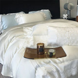 4Pcs Pink Princess Lace Edge Lyocell Eucalyptus Fiber Soft Silky Bedding Set Duvet Cover Set Bed Sheet/Fitted Sheet Pillowcases