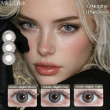 1Pair Natural Grey Pupils Contact Lenses With Prescription Brown Contacts Lenses Makeup Beauty Contacts  for Party