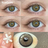 1 Pair Green Colored Contact Lenses Natural Brown Pupils Eyes Soft lenses Soft Contact Lenses 14.00mm Yearly Use