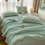 Printed Floral Summer Quilt Four Piece Set Suitable for Bedroom Bedding Set Summer Quilt Bed Sheet With Pillowcases Home Textile