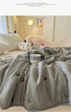 Embroidered Summer Quilt Washed Cotton Girl Home Comfortable Skin Friendly Soft Air-Conditioned Thin Quilted Queen Size Blankets