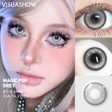 Moco Jelly Grey Colored Contact Lenses for Eyes 1pair Contacts Pink Purple Lens Cosplay Lenses Halloween Lens  Yearly
