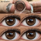 Natural Brown Colored Contact Lenses 14.5mm Big Eyes Glass Pupil Gray Lens Blue Eye Lenses for Daily&Party Makeup
