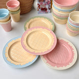 Creative French Ceramic Cake Dessert Tray, Cute Ice Cream Cafe Tableware Set, Home Kitchen Plates