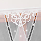 1PC Classic Hollow Pattern Beaded Sheer Short Curtain, Semi-transparent Drape For Living Room Kitchen, Sweet Housewarming Gift