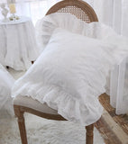 Off White Ruffle Lace Sofa Cushion Cover, Pillowcase, Decorative, Luxury, Home Decor