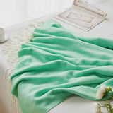 Ikeehome  Quality Soft Wool Knitted Jacquard Blanket Plaid Quilt Wavy Herringbone Fringe Cover for Sofa Bed Blankets Thread Bedspread