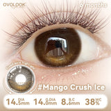 2PCS Fixed-Axis Lens Half Year Mango Crush Ice Contact Lenses Glow Highlight Brown For  Makeup For Women