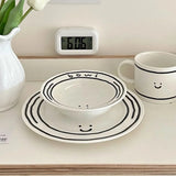 Ceramic Tableware Graffiti Cup Bowl Plate Tableware Home Coffee Shop Milk Cup Hand-painted Cup Kitchen Utensils Breakfast Set
