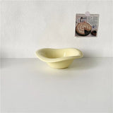 Wave Ceramic Salad Bowl Creative Irregular Solid Color Cream Cafe Tableware Design Soup Bowl Afternoon Tea Dessert Fruit Bowl