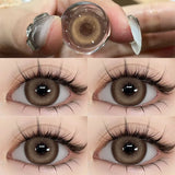 Natural Brown Colored Contact Lenses 14.5mm Big Eyes Glass Pupil Gray Lens Blue Eye Lenses for Daily&Party Makeup