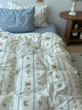 Pure Cotton Fledding Set Four-Piece Queen Size Bed eet Cover Duvet Cover Bedding Protector Single Dormi Bed Linens