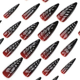 24pcs Halloween 3D Three Dimensional False Nails Blending Nail Art Press On Nails For Women and Girls Nail Art Salon
