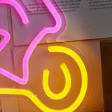 Chi-buy LED Neon Motorcycle USB Powered Neon Signs Night Light 3D Wall Art Bedroom Living Room Decor Lamp Signs