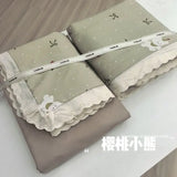 Princess Style Bedding Sets Ruffle Lace Bow Quilt Cover Romantic Print Bedclothes Home Decor Woman Girl Bedroom Duvet Cover 4pcs