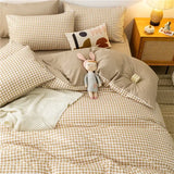 Black White Small Checks Printed Bed Set Floral Duvet Cover Pillowcase Bedding Set Bed Sheet Quilt Cover Single Queen King Size
