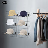 24 PCS Black Round Hat Rack Hooks, Heavyweight Gridwall Display Hangers for Caps, Multi-Purpose Organizer for Store Wall Panel
