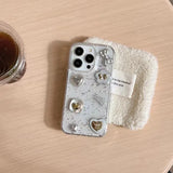 Cute 3D Love Heart Y2K Bow Spicy Girl Phone Case For iPhone 15 14 13 16 11 12 Pro Max Epoxy Transparent Soft Shockproof Cover